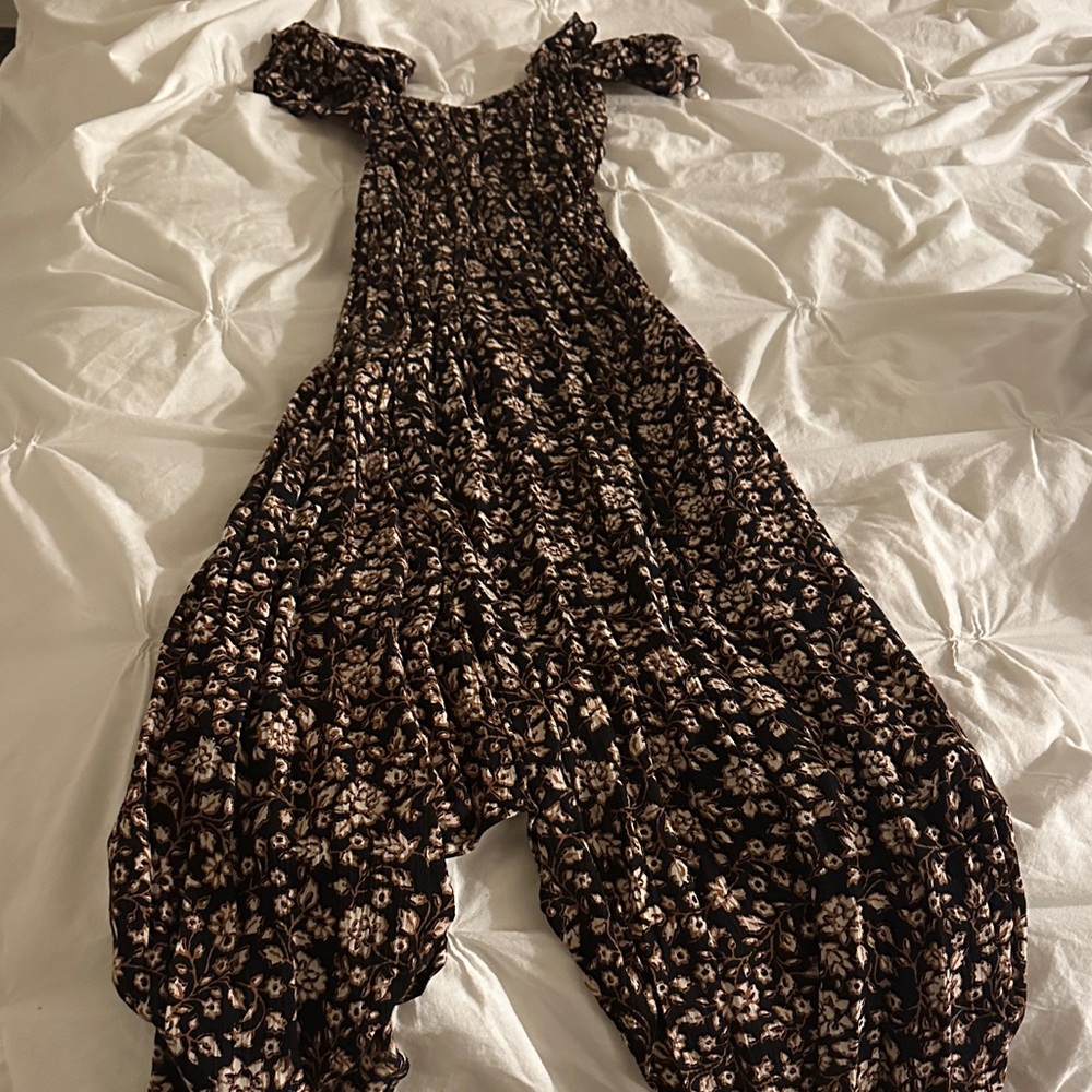Amuse Society Black and Cream Floral Dress